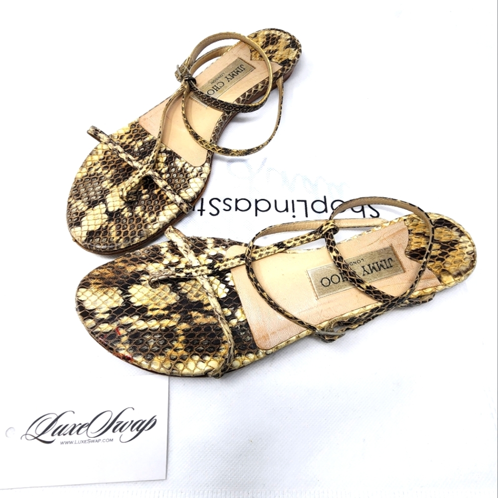 Jimmy Choo Brown Leather Flats 36.5